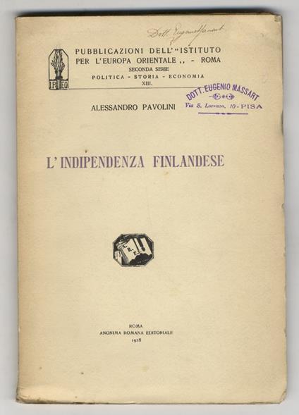 L' indipendenza finlandese - Alessandro Pavolini - copertina