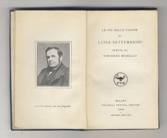 Le più belle pagine di Luigi Settembrini scelte da Vincenzo Morello - Luigi Settembrini - copertina