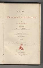 History of the English Literature. Translated by H. Van Laun. With a Preface prepared expressly for this translation by the Author