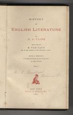 History of the English Literature. Translated by H. Van Laun. With a Preface prepared expressly for this translation by the Author