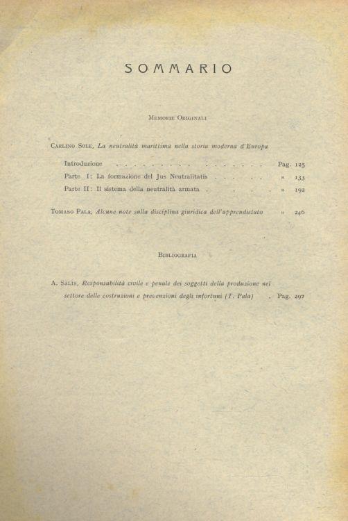 La neutralità marittima nella storia moderna d'Europa: La formazione del Jus Neutralitatis Il sistema della neutralità armata. (In: Studi Sassaresi, Serie II - Vol. XXVIII, Fasc. III-IV) - Caroline Solé - copertina