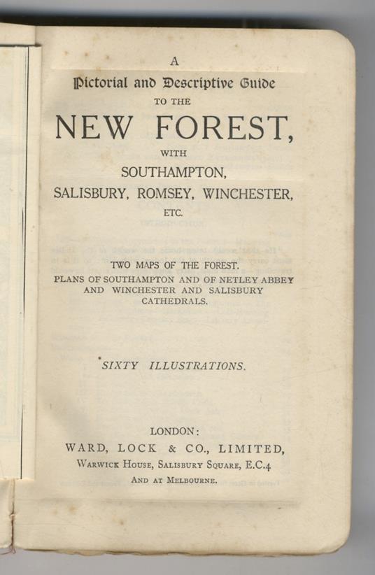 Pictorial (A) and Descriptive Guide to the New Forest, with Southampton, Salisbury, Romsey, Winchester, etc. Sixty Illustrations - copertina