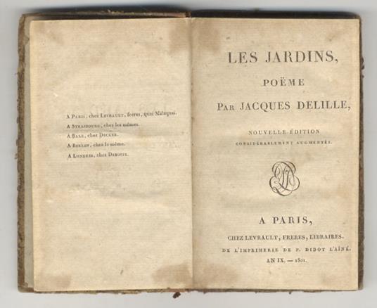 Les jardins, poeme [...]. Nouvelle édition, considerablement augmentée - Jacques Delille - copertina