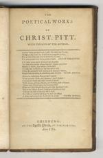 The Poetical Works (...) Containing his Miscellanies, Paraphrases, Epistles, Odes, Imitations, etc., etc., etc. With the Life of the Author