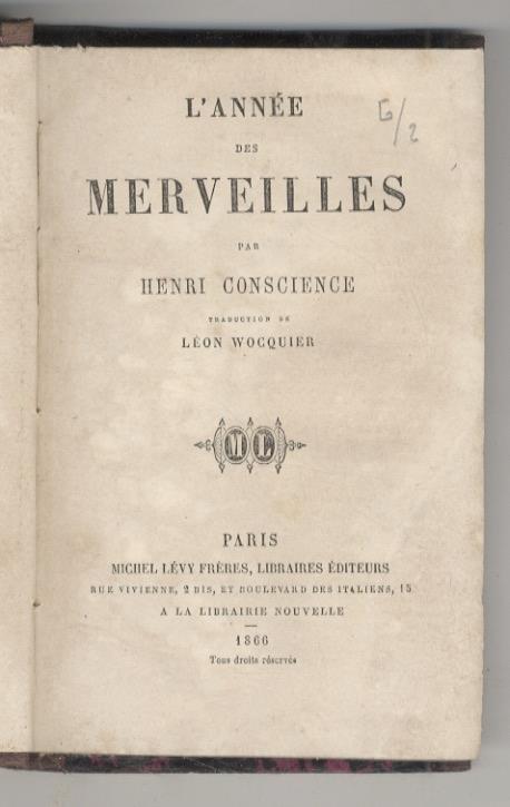 L' Année des merveilles. Traduction de Léon Wocquier - copertina