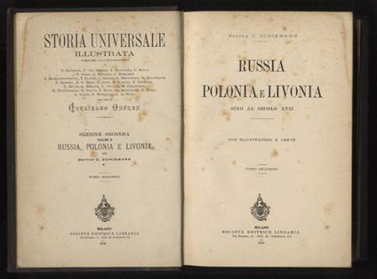 Russia, Polonia e Livonia sino al secolo XVII. Tomo secondo - C. Schiemann - copertina