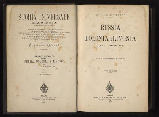 Russia, Polonia e Livonia sino al secolo XVII. Tomo secondo - C. Schiemann - copertina
