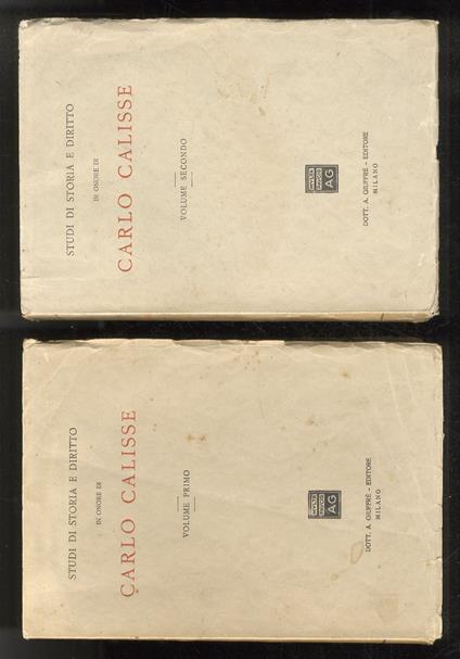 STUDI di storia e diritto in onore di Carlo Calisse. Volumi I e II - copertina