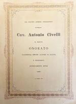 NEL FAUSTO giorno onomastico del Signor Cav. Antonio Civelli il nipote onorato facendogli sinceri augurii di salute e prosperità modestamente offre. 17 gennaio 1881