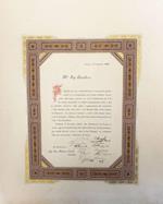 ILL.MO Sig. Cavaliere, lieto più che mai, e desideratissimo ci torna questo giorno perché vivo ed impaziente era il nostro desiderio di porgerle [...] le cordiali congratulazioni nostre e per la splendida votazione colla quale i rappresentanti [...]