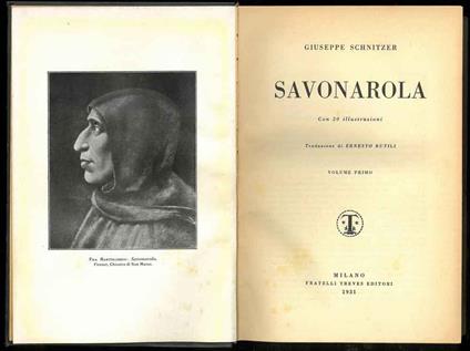 Savonarola. Traduzione di Ernesto Rutili - Giuseppe Schnitzer - copertina