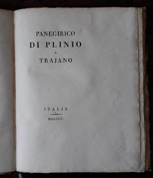Panegirico di Plinio a Trajano - Vittorio Alfieri - copertina
