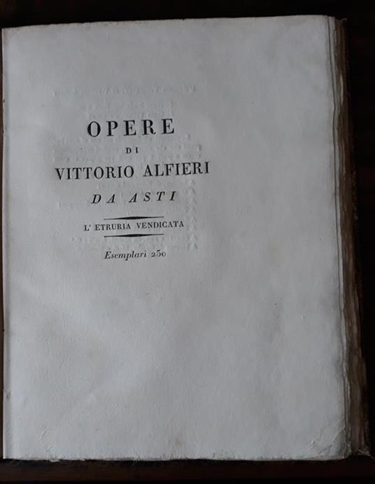L' Etruria vendicata. Poemetto - Vittorio Alfieri - copertina