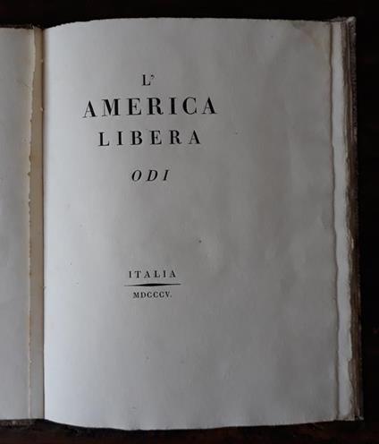 L' America libera. Odi - Vittorio Alfieri - copertina