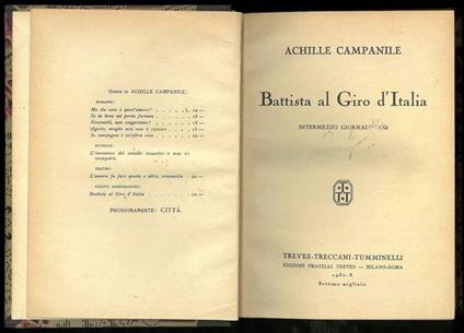 Battista al Giro d'Italia. Intermezzo giornalistico - Achille Campanile - copertina