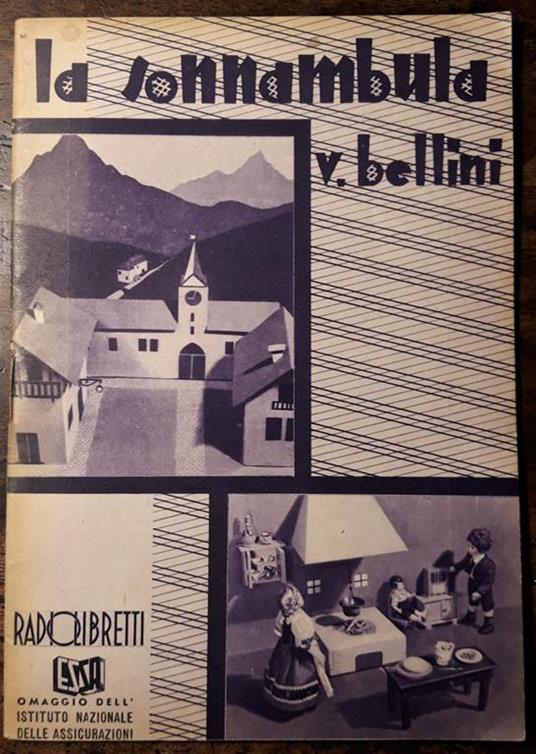 La sonnambula. Melodramma in due atti di Felice Romani - Vincenzo Bellini - copertina