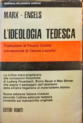 L’ideologia tedesca - Friedrich Engels - copertina