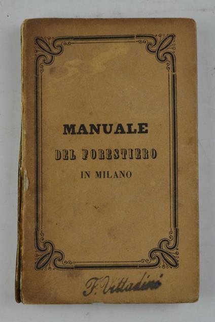 Manuale del forestiero in Milano - copertina