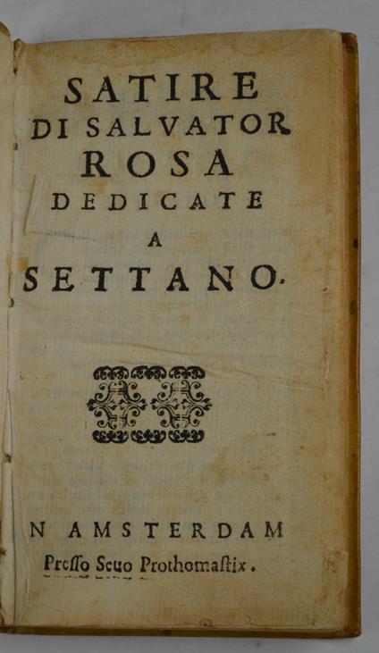 Satire dedicate a Settano - Salvator Rosa - copertina