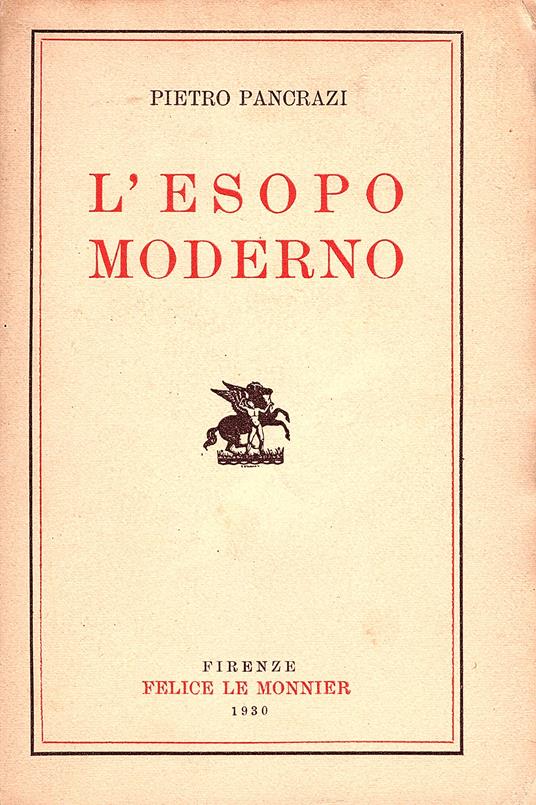 L' Esopo moderno - Pietro Pancrazi - copertina