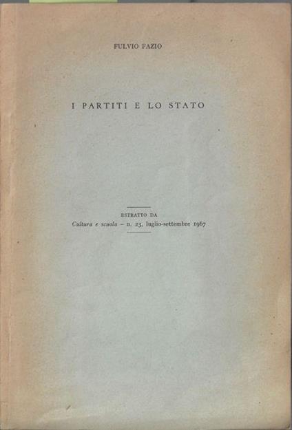 I partiti e lo Stato - copertina
