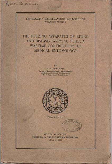 The feeding apparatus of biting and disease-carrying flies: a wartime contribution to medical entomology - copertina