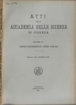 Atti della Accademia delle Scienze di Ferrara anno accademico CXXXI (1953-54) Vol. 31°