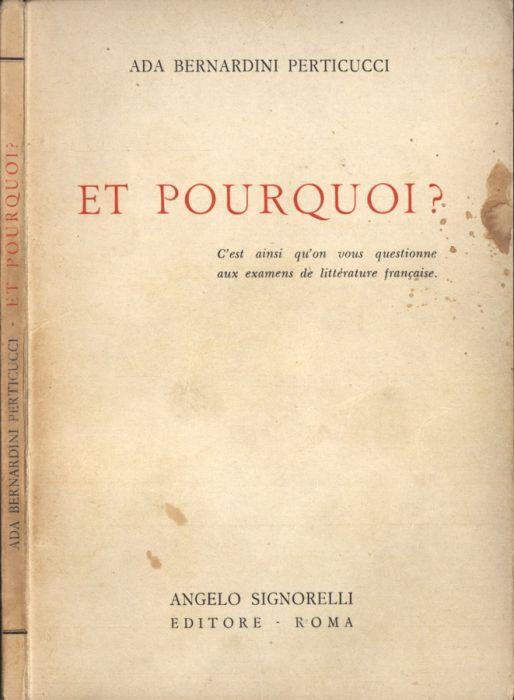 Et pourquoi? - copertina