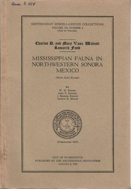 Mississippian fauna in Northwestern Sonora Mexico - copertina