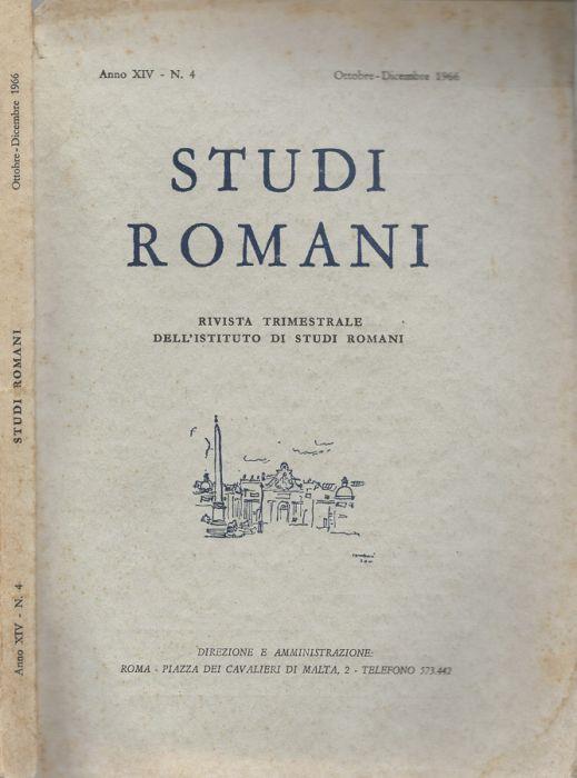 Studi Romani Anno XIV- N.4 1966 - copertina