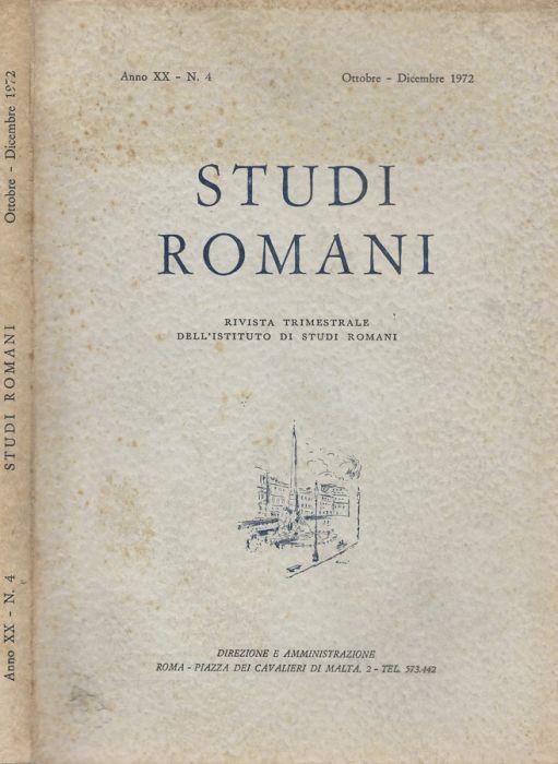Studi Romani Anno XX- N.4 1972 - copertina