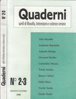Quaderni sardi di filosofia, letteratura e scienze umane N. 2-3 1995