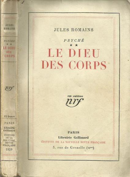 Le dieu des corps - Jules Romains - copertina