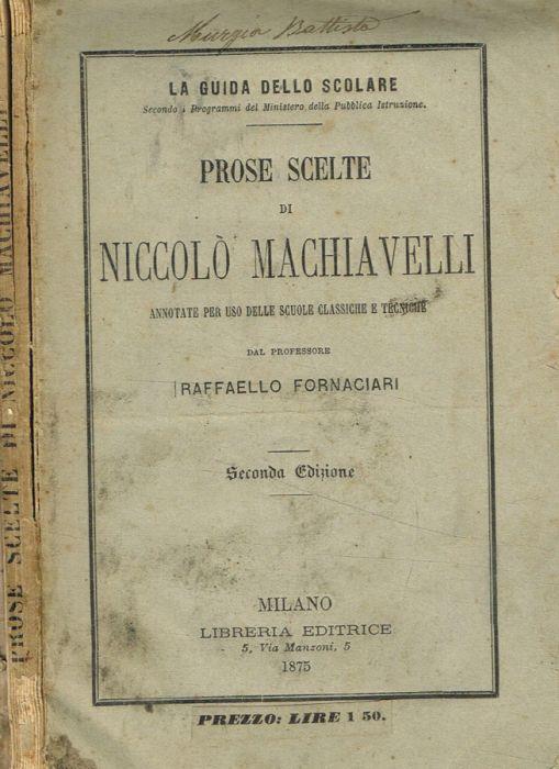 Prose scelte - Niccolò Machiavelli - copertina
