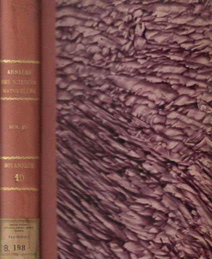 Annales des sciences naturelles botanique XI série tome XIX 1958 - copertina