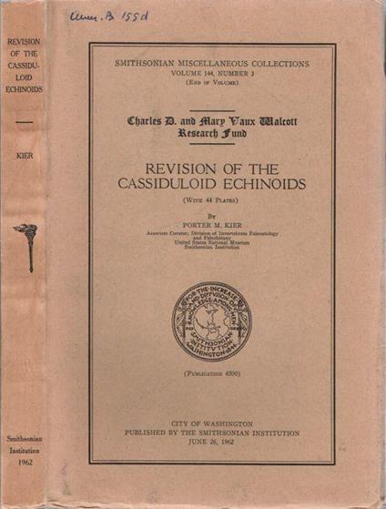 Revision of the cassiduloid echinoids - copertina