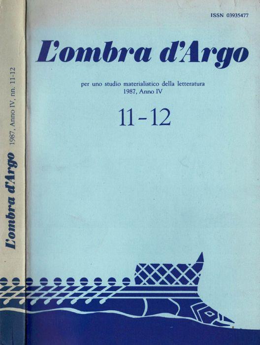 L' ombra di Argo. per uno studio materialistico della letteratura - 1987, n. 11/12 - copertina