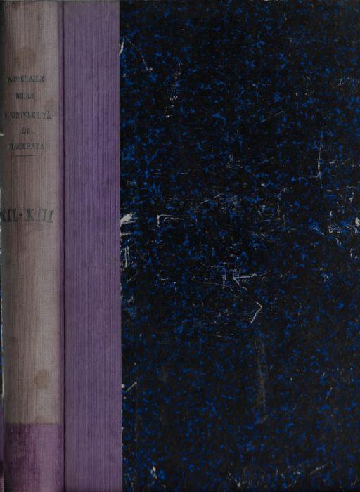 Annali della R. Università dei Macerata per cura della Facoltà Giuridica Vol. XII-XIII - Enrico Bassanelli - copertina
