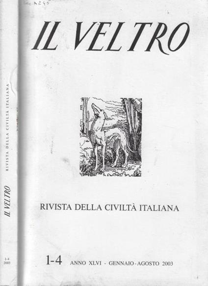 Il Veltro anno 2003 N. 1-4 - Vincenzo Cappelletti - copertina