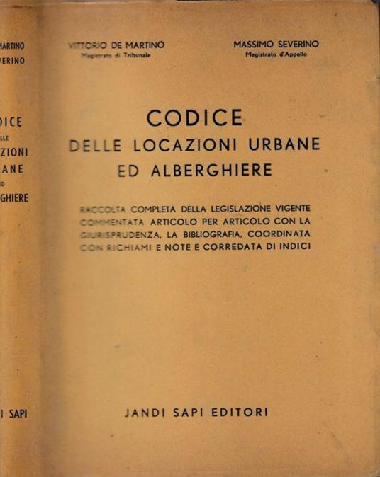 Codice delle locazioni urbane ed alberghiere - copertina