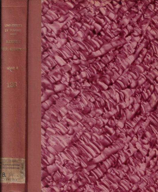 Università di Torino Memorie dell'Istituto Giuridico serie II memoria CXXVI - copertina