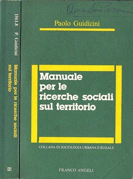 Manuale per le ricerche sociali sul territorio - Paolo Guidicini - copertina