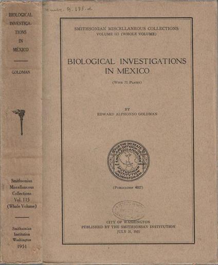 Biological investigations in Mexico - copertina