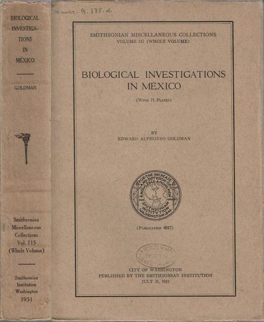 Biological investigations in Mexico - copertina