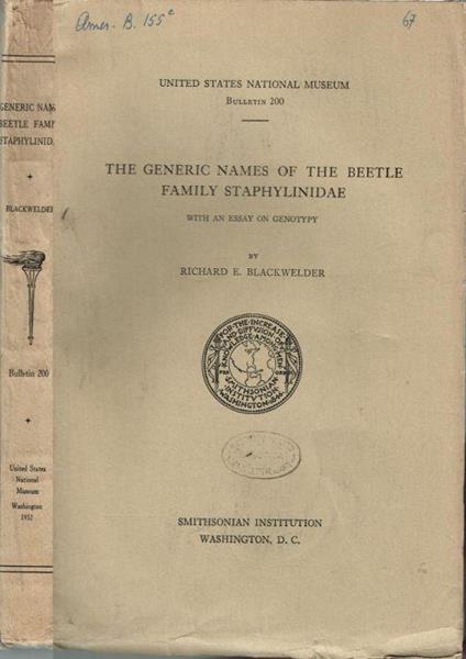 The generic names of the beetle family staphylinidae - copertina