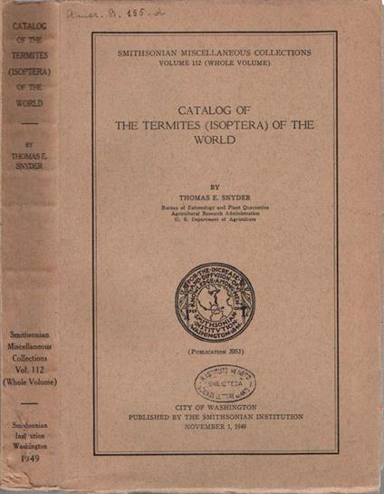 Catalog of the termites (isoptera) of the world - copertina