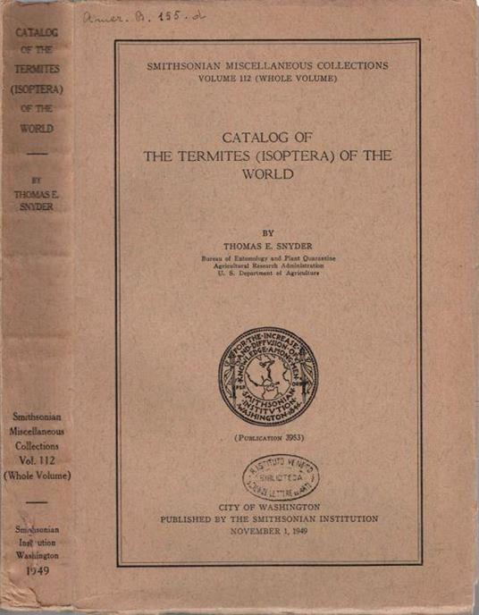 Catalog of the termites (isoptera) of the world - copertina