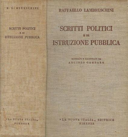 Scritti politici e di istruzione pubblica - Raffaello Lambruschini - copertina