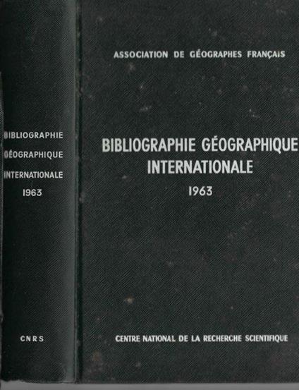 Bibliographie géographique internationale 1963 - copertina