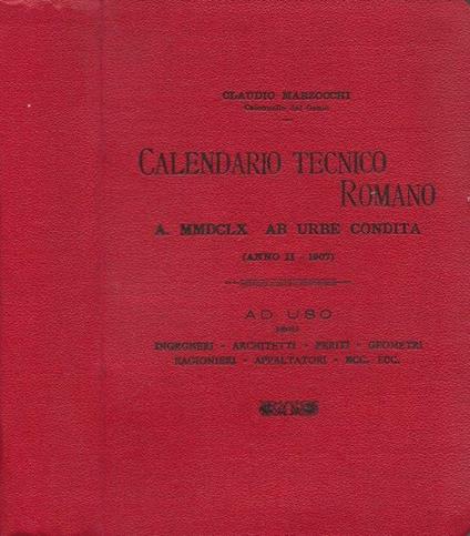 Calendario Tecnico Romano - copertina